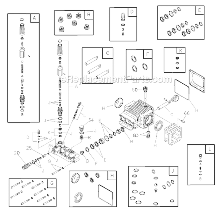 Page B Diagram and Parts List for 020325-0  Briggs and Stratton Pressure Washer